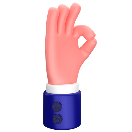 Businessman ok hand gesture  3D Icon