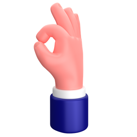 Businessman okay hand gesture  3D Icon