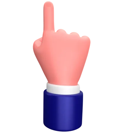 Businessman one finger up hand gesture  3D Icon