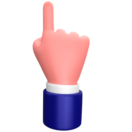 Businessman one finger up hand gesture  3D Icon