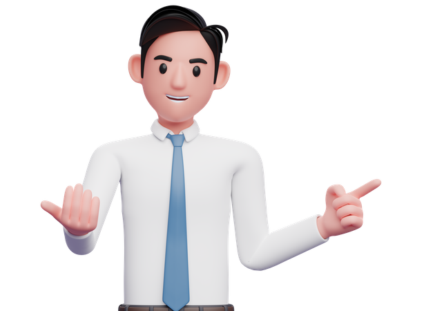 Businessman pointing and inviting to join  3D Illustration