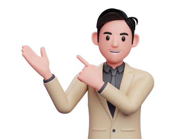 Businessman Pointing something 3D Illustration