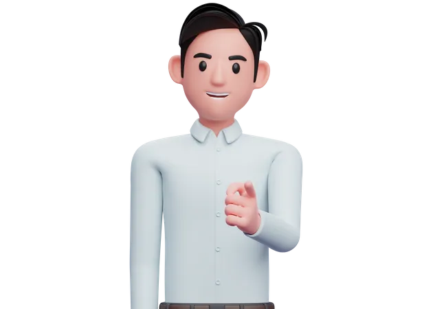 Businessman Pointing at the camera 3D Illustration