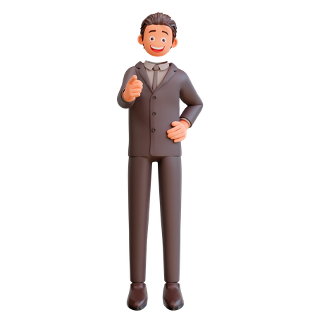 Businessman pointing at you 3D Illustration