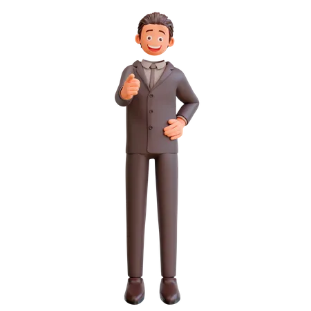 Businessman pointing at you 3D Illustration