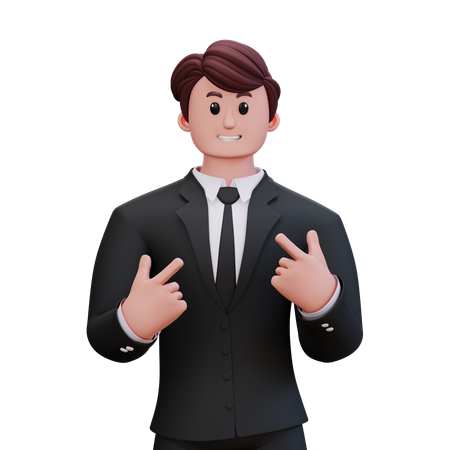 Businessman Pointing At Yourself  3D Illustration
