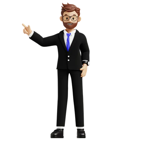 Businessman Pointing Finger  3D Illustration