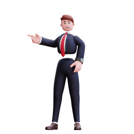 Businessman pointing finger  3D Illustration