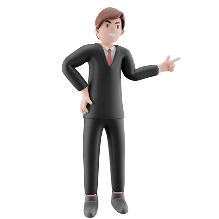 Businessman pointing finger  3D Illustration