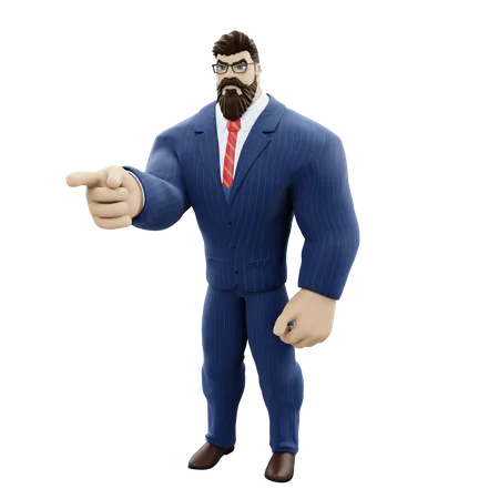 Businessman Pointing Finger  3D Illustration