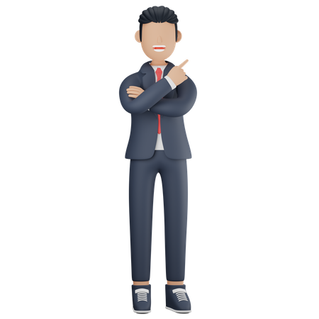 Businessman pointing finger  3D Illustration