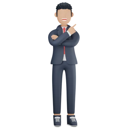 Businessman pointing finger  3D Illustration