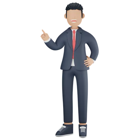 Businessman pointing finger  3D Illustration