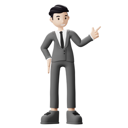 Businessman pointing finger  3D Illustration