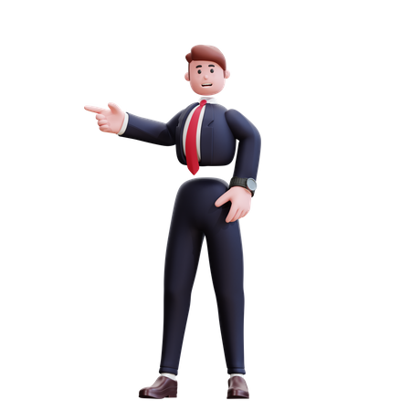 Businessman pointing finger 3D Illustration