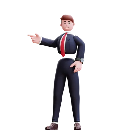 Businessman pointing finger  3D Illustration