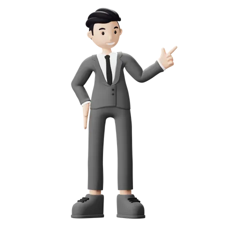 Businessman pointing finger  3D Illustration