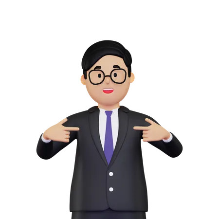 Businessman pointing finger at himself  3D Illustration