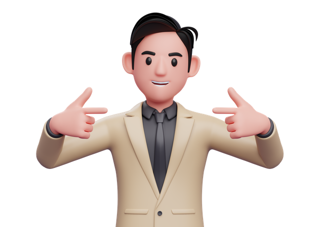 Businessman pointing finger at himself  3D Illustration