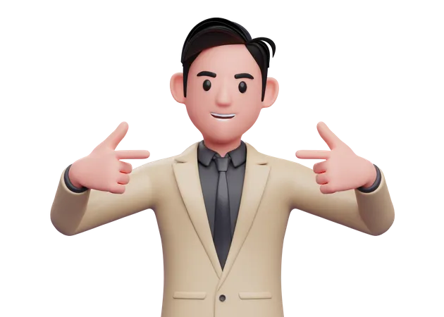 Businessman pointing finger at himself  3D Illustration