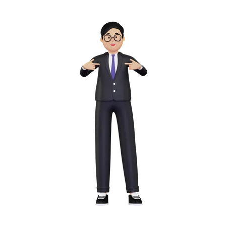 Businessman pointing finger at himself  3D Illustration