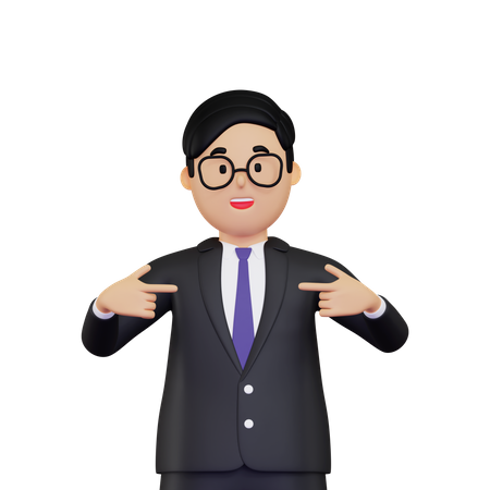 Businessman pointing finger at himself 3D Illustration