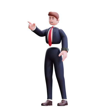 Businessman pointing finger at something  3D Illustration