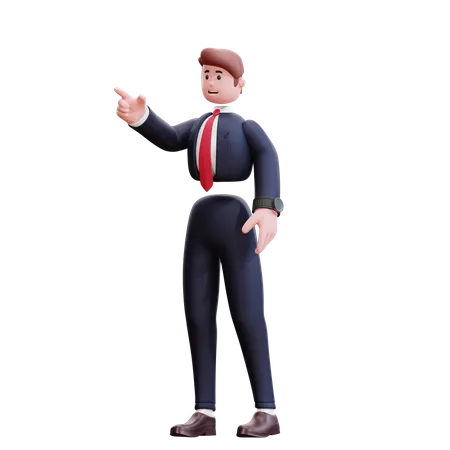 Businessman pointing finger at something  3D Illustration