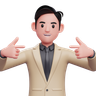 3d pointing finger at himself emoji