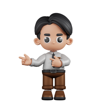 Businessman Pointing Fingers In Direction  3D Illustration