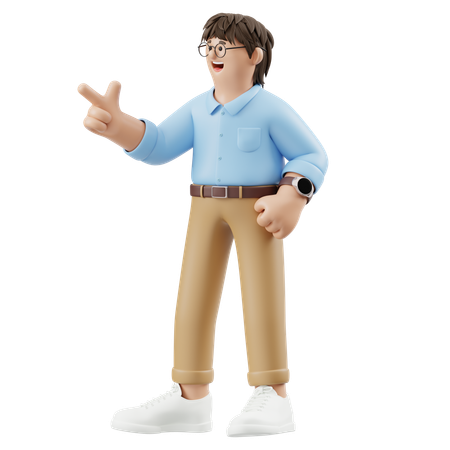 Businessman Pointing Forward  3D Illustration