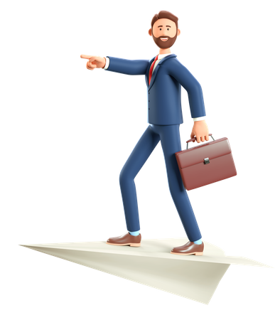 Businessman going to office 3D Illustration