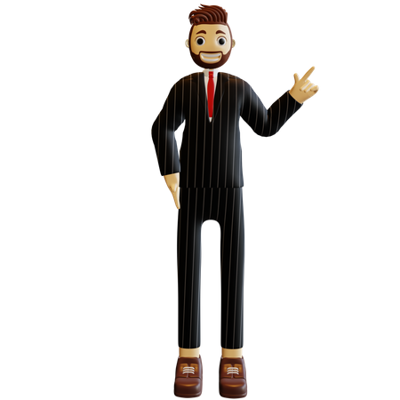 Businessman pointing hand 3D Illustration