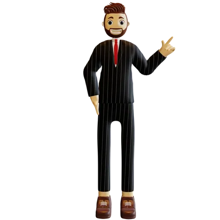 Businessman pointing hand  3D Illustration