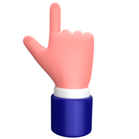 Businessman pointing hand gesture  3D Icon