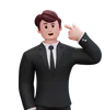 Businessman Pointing Left Head