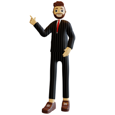 Businessman pointing one finger  3D Illustration