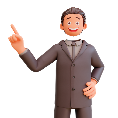 Businessman pointing one finger  3D Illustration