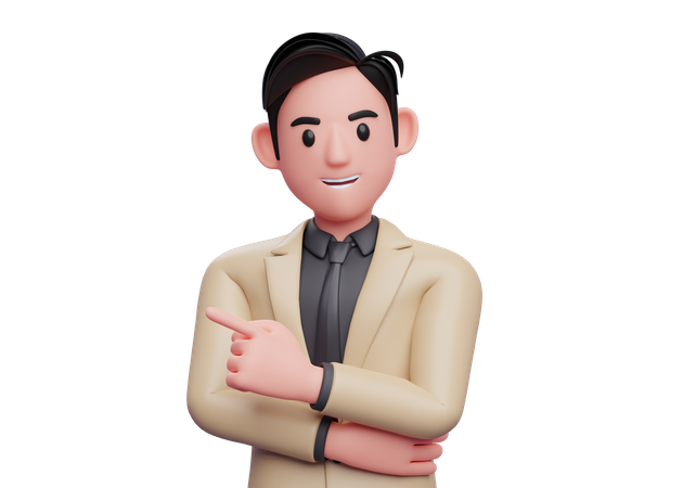 Businessman pointing One finger  3D Illustration