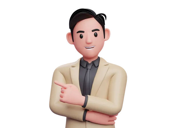 Businessman pointing One finger  3D Illustration