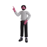 3d businessman pointing one finger