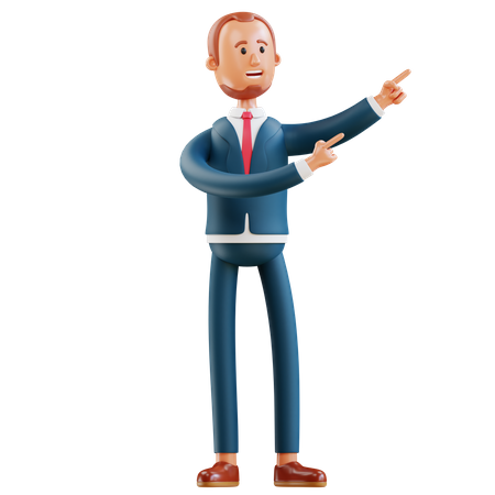 Businessman pointing pose  3D Illustration