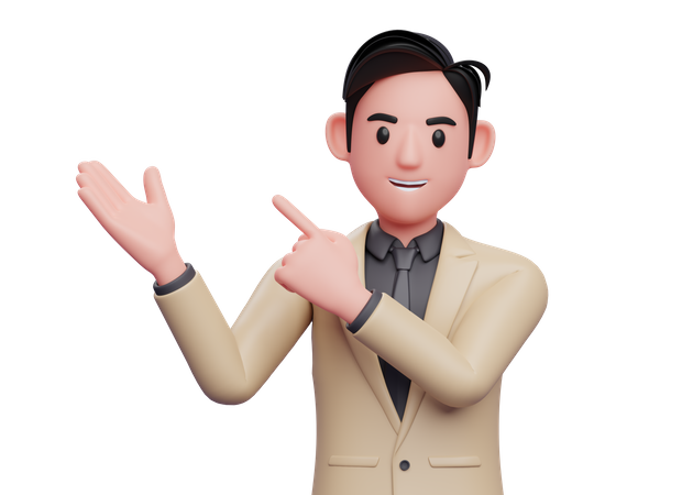 Businessman Pointing something  3D Icon