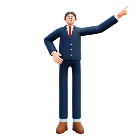 Businessman Pointing something  3D Illustration