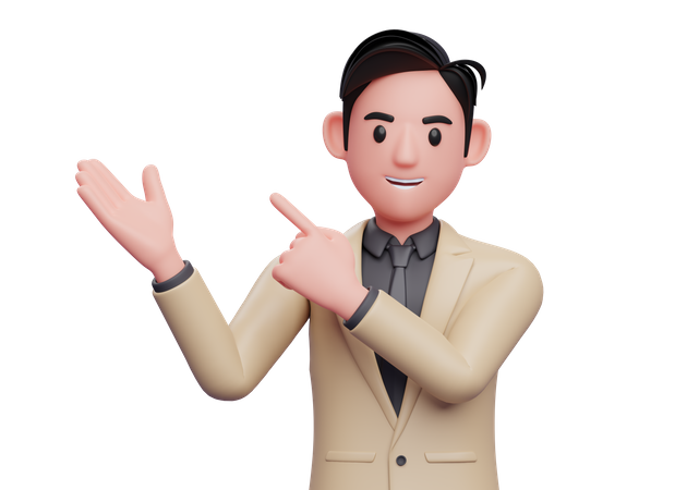 Businessman Pointing something  3D Illustration