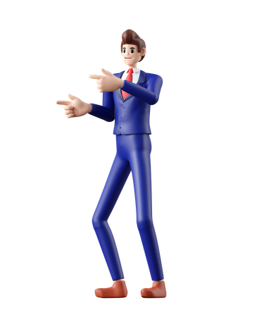 Businessman pointing something  3D Illustration