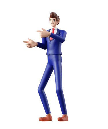 Businessman pointing something  3D Illustration