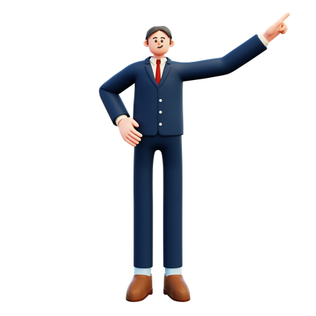 Businessman Pointing something  3D Illustration