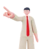 Businessman pointing something left