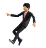 Businessman Pointing Something Left While Walking